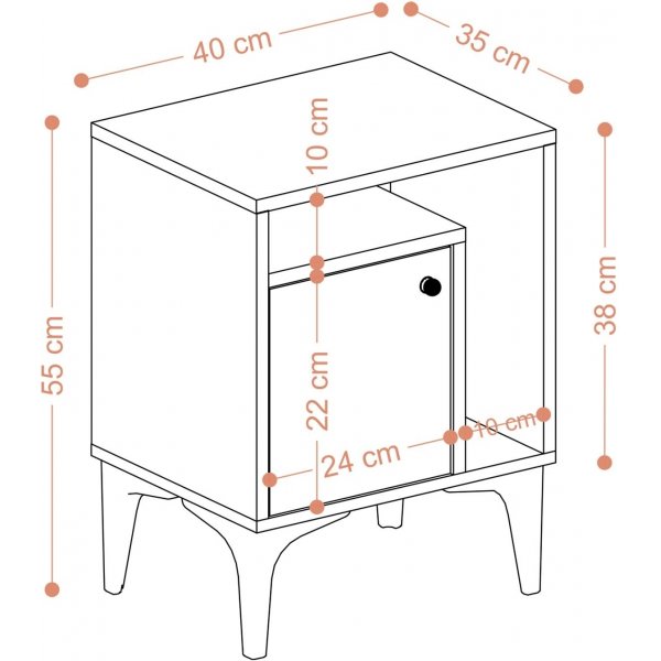Nuno nachtkastje - Saffier eiken