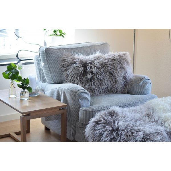 Shansi kuddfodral fårskinn Ljusgrå/vit Shansi kuddfodral fårskinn Ljusgrå/vit