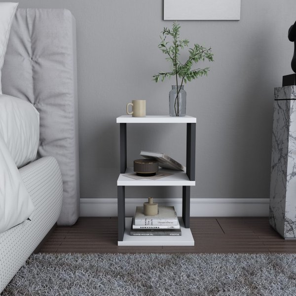 Carter sngbord - Vit/antracit