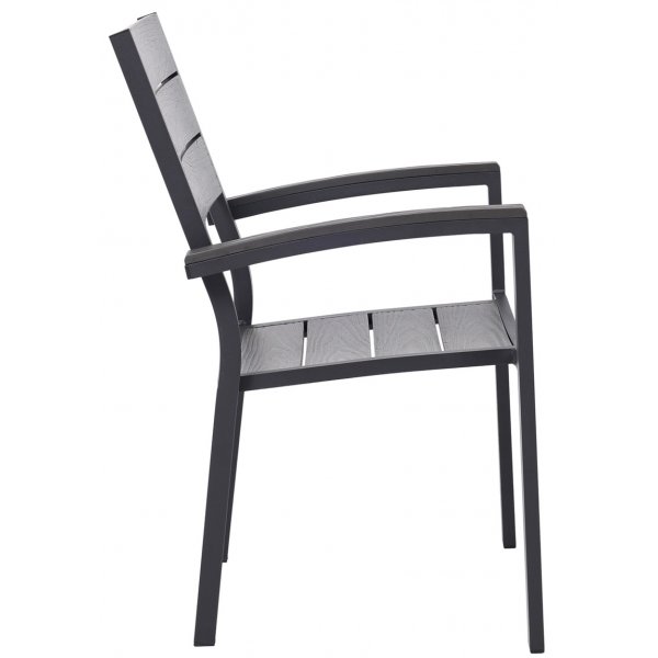 Matgrupp 6 stolar och matbord 205 x 90 cm svart/gr - Las Vegas