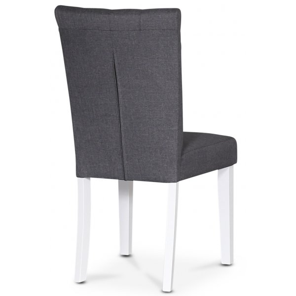 Stol i grått tyg med vita ben - Crocket Stol i grått tyg med vita ben - Crocket