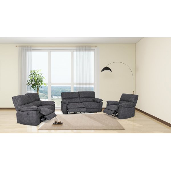 Canap 3 places inclinable lectrique rglable - Gris