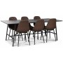 Toscana matgrupp: 206 cm bord + 6 st Atlantic Empire stolar brun PU