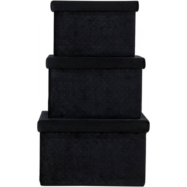 Monza Förvaringslådor - Svart - 3 st Monza Förvaringslådor - Svart - 3 st