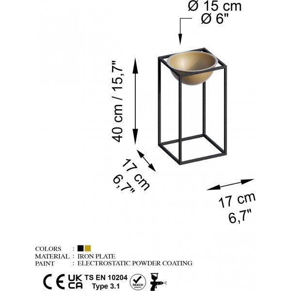 Pot Plato 22 - Noir/or Pot Plato 22 - Noir/or