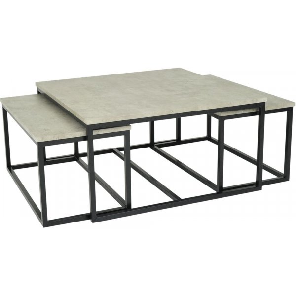 Thorborg soffbord set 80x80 | 73x38 cm - Betong