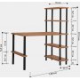 Nano skrivbord 120x70 cm - Svart/furu