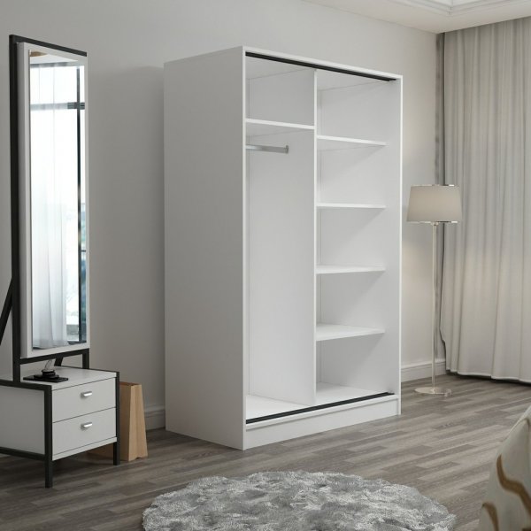 Kapusta kledingkast 120 cm - Wit/antraciet Kapusta kledingkast 120 cm - Wit/antraciet
