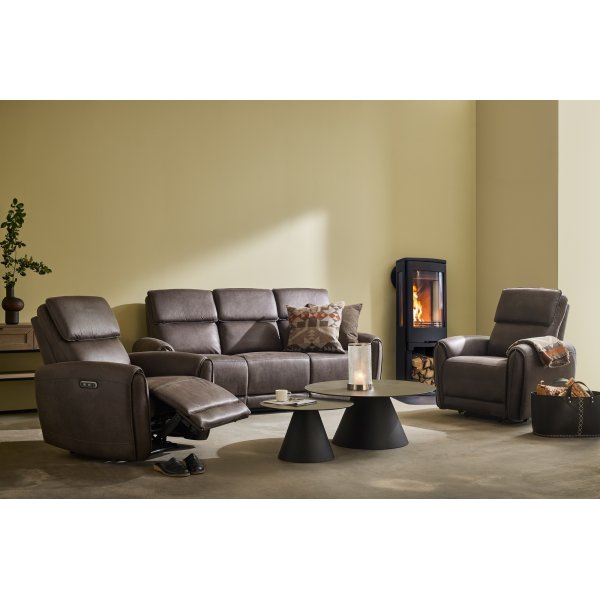 Alice 3-sits reclinersoffa - Brun Alice 3-sits reclinersoffa - Brun