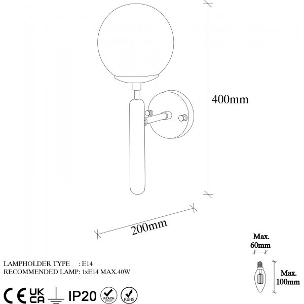 King wandlamp 11459 - Goud