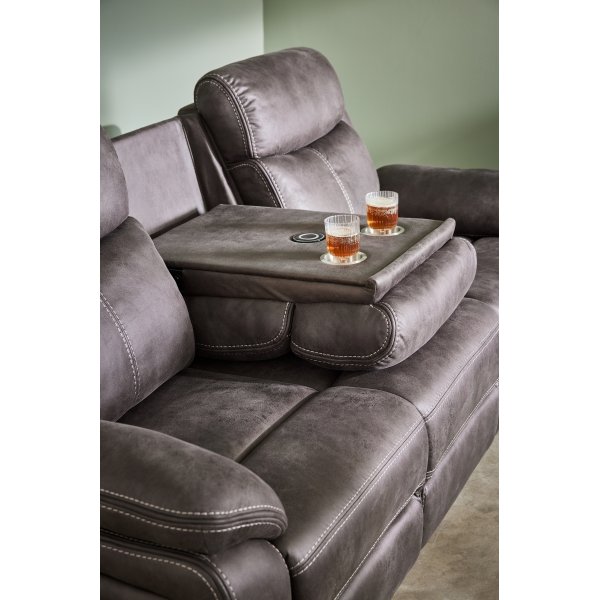 Canap inclinable Teddy 3 places lectrique - Marron