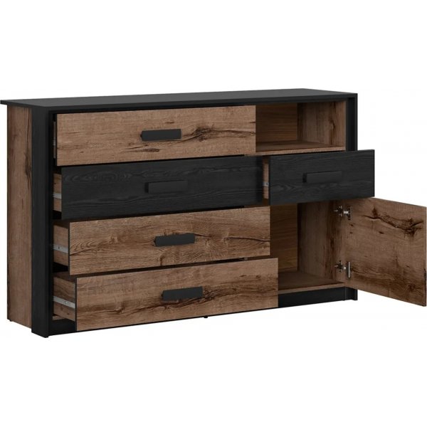 Commode Kassel - Chêne foncé/chêne noir Commode Kassel - Chêne foncé/chêne noir