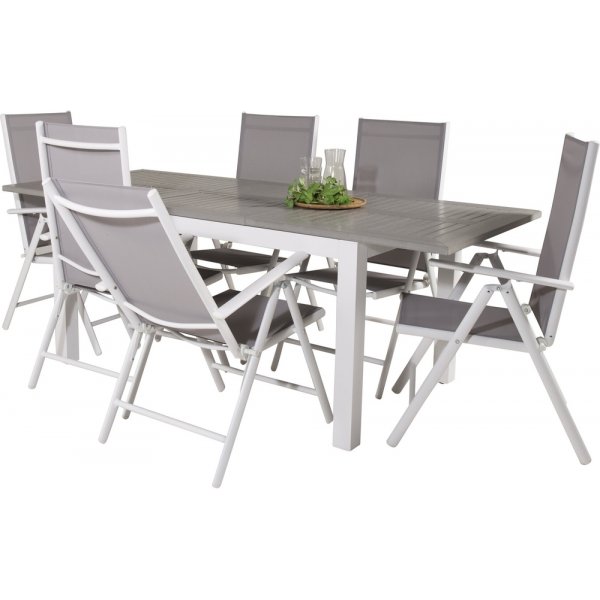 Albany utematgrupp med 6 st Break stolar - Grå/Vit Albany utematgrupp med 6 st Break stolar - Grå/Vit