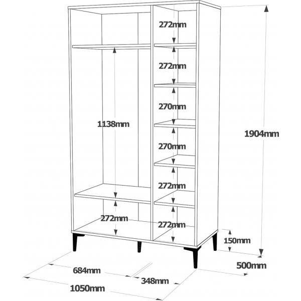 Aristo garderob - Brun/antracit Aristo garderob - Brun/antracit