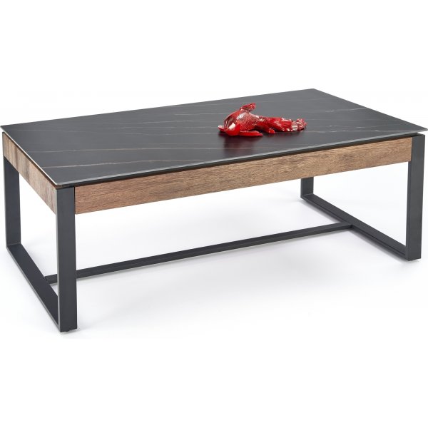 Table basse Ramona 121 x 61 cm - Marbre noir/noyer Table basse Ramona 121 x 61 cm - Marbre noir/noyer