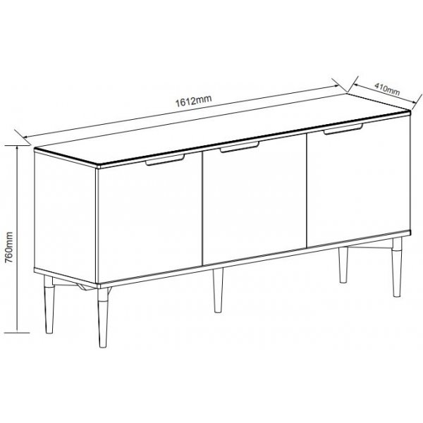 Buffet Karmöy 3 portes - Placage chêne pigmenté blanc Buffet Karmöy 3 portes - Placage chêne pigmenté blanc