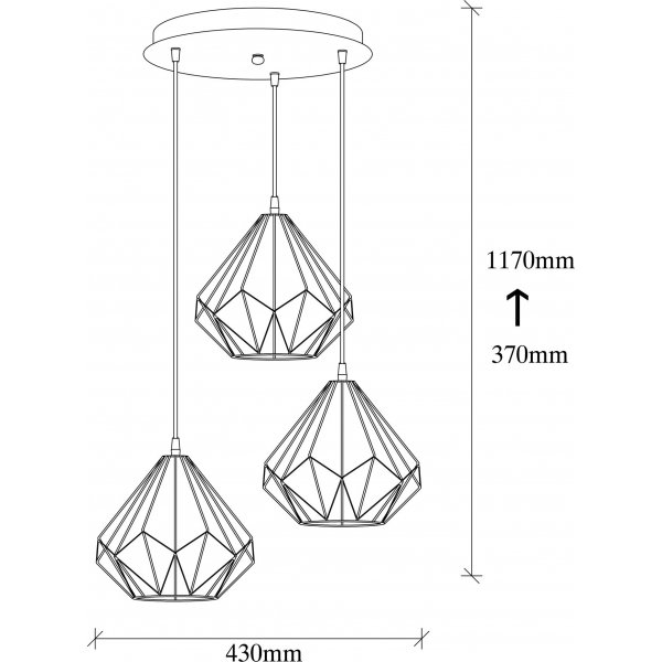 Plafonnier diamant 704-S2 - Noir Plafonnier diamant 704-S2 - Noir