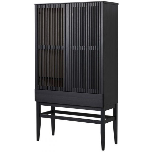 Darell vitrinskåp - Svart askfanér/ek Darell vitrinskåp - Svart askfanér/ek