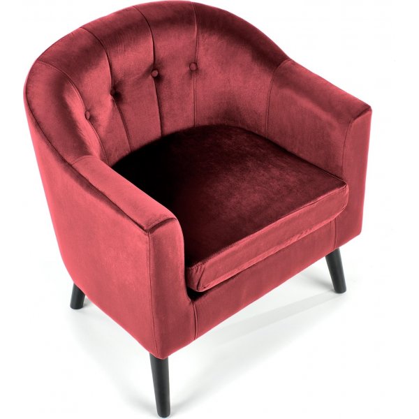 Aric fauteuil in wein rood fluweel + Textielreiniging voor meubels Aric fauteuil in wein rood fluweel + Textielreiniging voor meubels