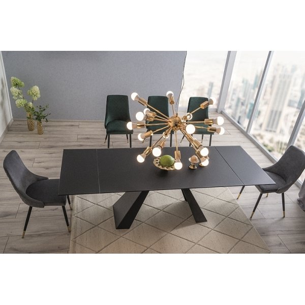 Table à manger Salvadore 120-180 cm - Noir Table à manger Salvadore 120-180 cm - Noir