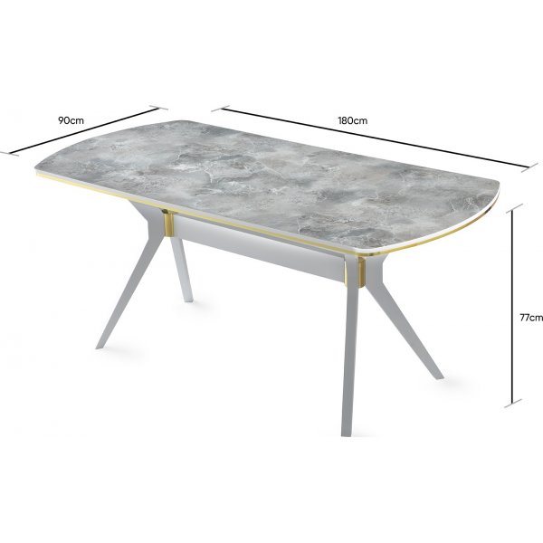 Ikon matbord 180 cm - Ljus marmor