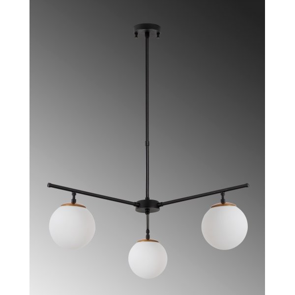 Plafonnier Atlas 10251 - Noir/or/blanc