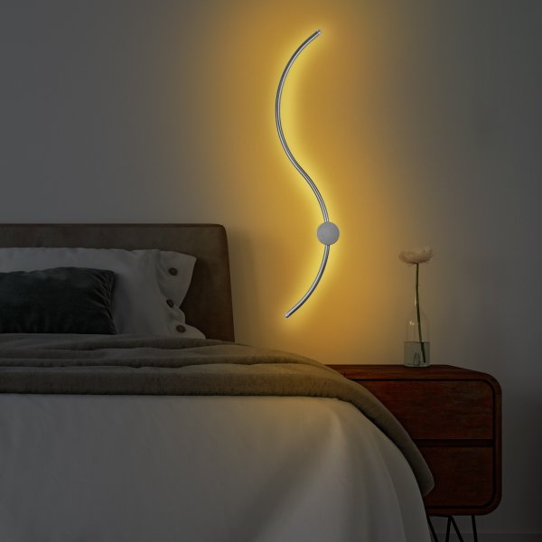 Wolf wandlamp 1 - Chroom