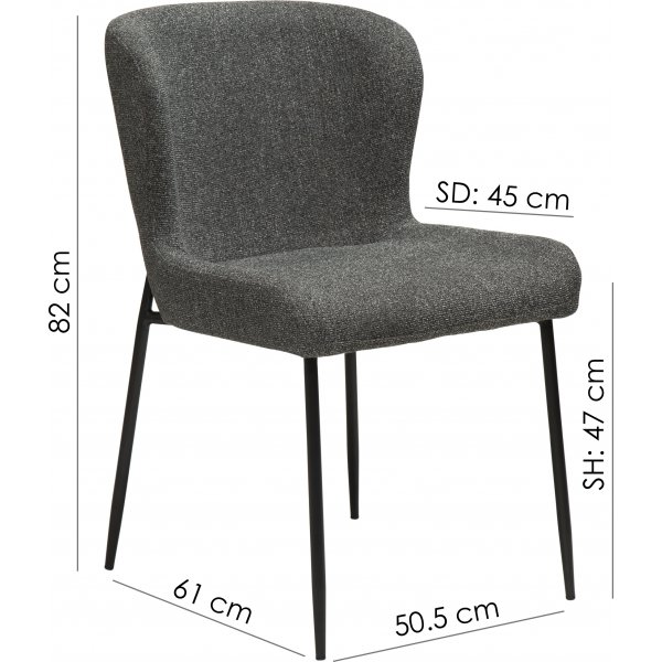 Chaise de salle à manger Glam - Boucle marron Chaise de salle à manger Glam - Boucle marron