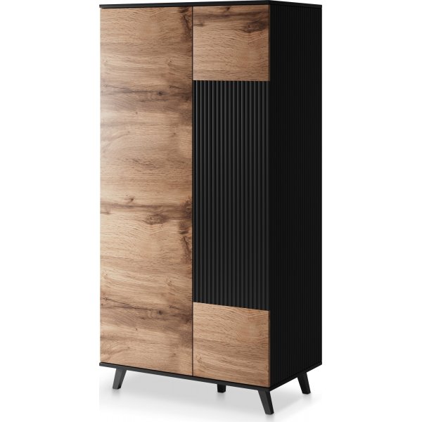 Armoire Fate 90x182 cm - Chne/noir