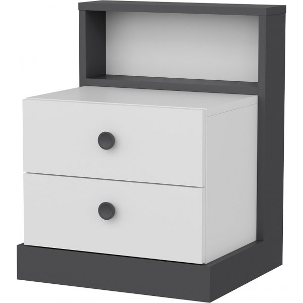 Table de chevet Life - Anthracite/blanc Table de chevet Life - Anthracite/blanc