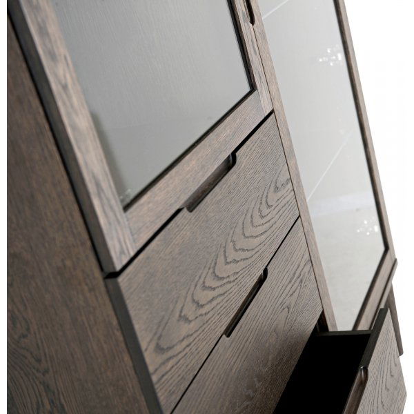 Vitrine Karmöy H : 140 cm - Placage chêne huilé marron Vitrine Karmöy H : 140 cm - Placage chêne huilé marron