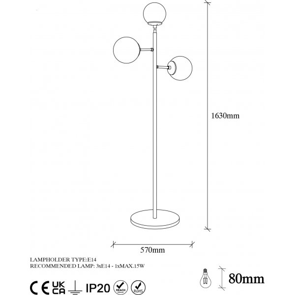 Lampadaire Atlas opale - Dor