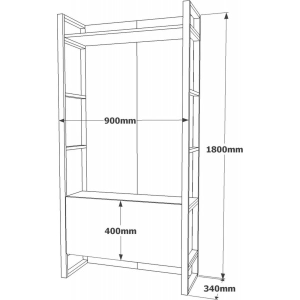 Meuble d'entrée en métal 13 - Pin Meuble d'entrée en métal 13 - Pin