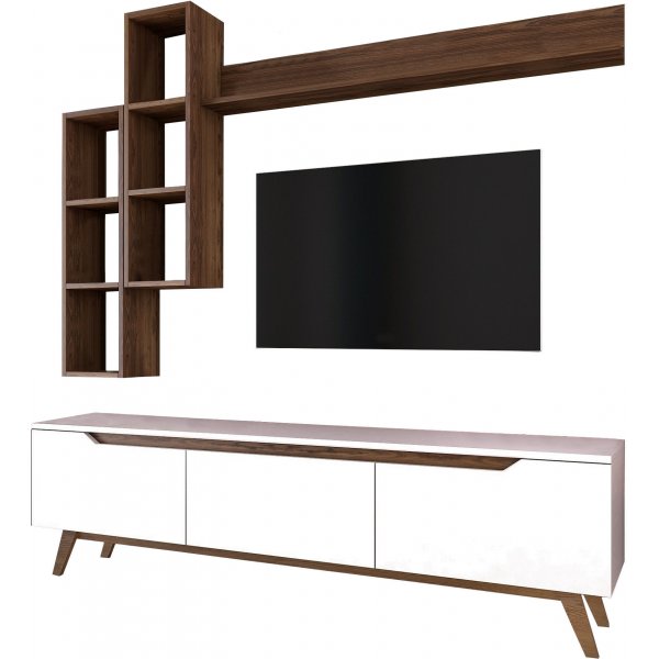 Marlon tv-möbel - Vit/valnöt Marlon tv-möbel - Vit/valnöt