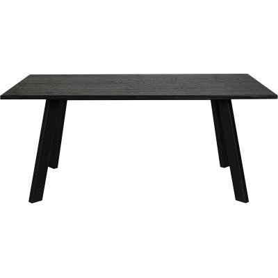 Freddy matbord 170 cm i svartbetsad ek med svarta metallben