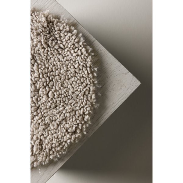 Coussin de chaise Katy 34 cm - Simili mouton gris clair