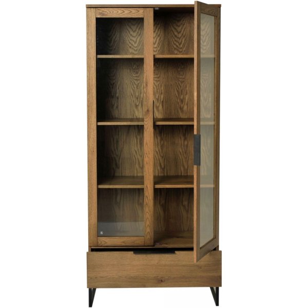 Baxter vitrinskåp - Ekfanér/svart Baxter vitrinskåp - Ekfanér/svart