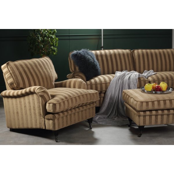 Howard Sir William svängd soffa (Dun) - Mobus Darkbeige Stripe Howard Sir William svängd soffa (Dun) - Mobus Darkbeige Stripe