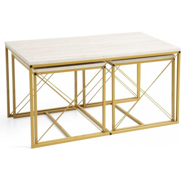 Set de table Defne en 3 parties - Or/marbre Set de table Defne en 3 parties - Or/marbre