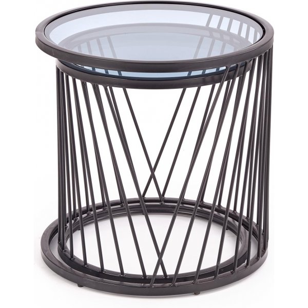 Table basse Ambani Ø42/50 cm - Verre fumé/noir Table basse Ambani Ø42/50 cm - Verre fumé/noir