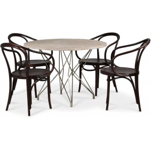 Zoo matgrupp Ø105 cm inkl. 4 st Böjträ Karmstolar No30 Klassiker - Mässing / Beige Empradore Zoo matgrupp Ø105 cm inkl. 4 st Böjträ Karmstolar No30 Klassiker - Mässing / Beige Empradore