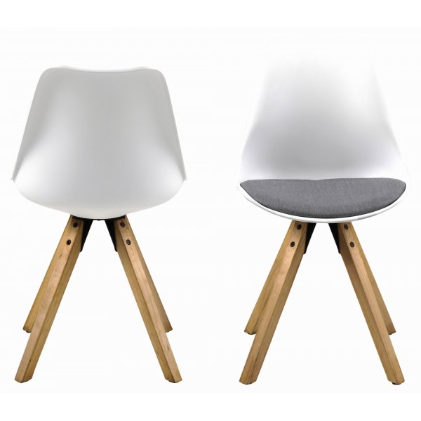 Chaise de salle  manger Dima - Blanc/gris