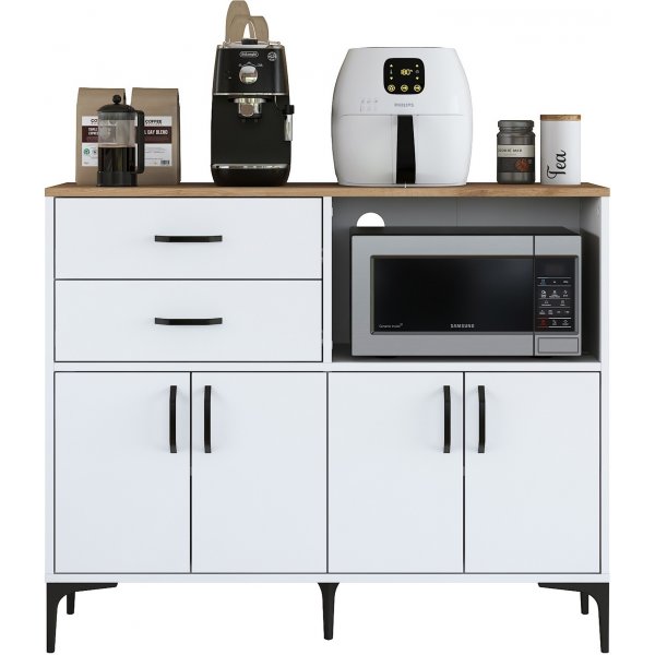 Meuble de cuisine Jericho 166 - Blanc/noyer Meuble de cuisine Jericho 166 - Blanc/noyer