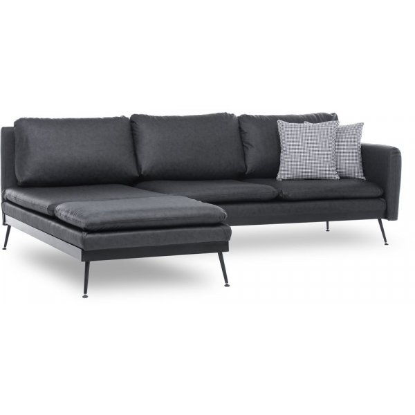 Ekelid divansoffa i svart PU