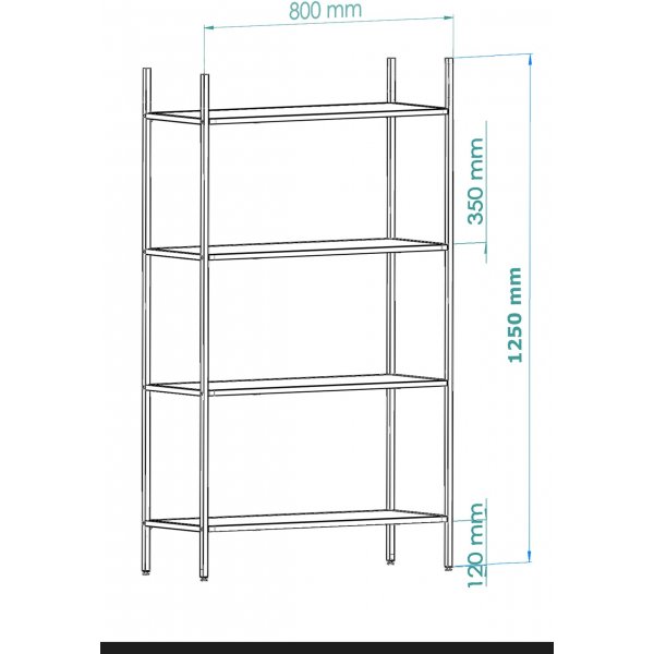 Marta bokhylla - Svart/rkglas