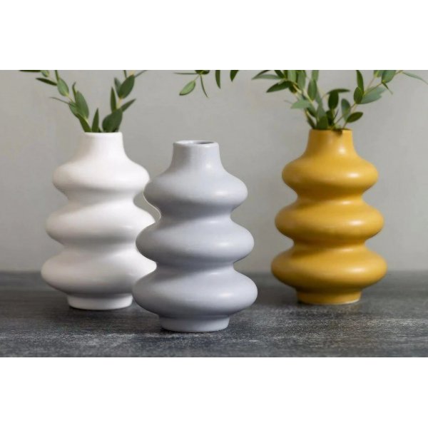 Vase Striga - Blanc/gris/jaune