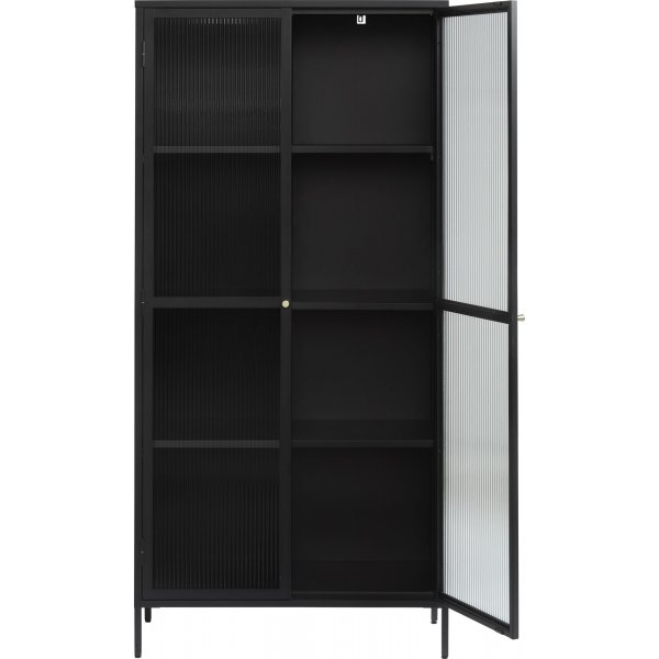 Armoire métal noir portes vitrées Dobb H190 cm Armoire métal noir portes vitrées Dobb H190 cm