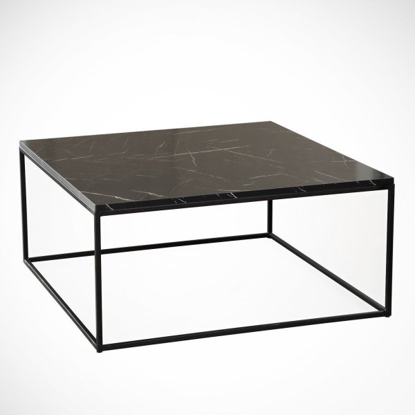 Poly soffbord 75 x 75 cm - Svart/vit Poly soffbord 75 x 75 cm - Svart/vit