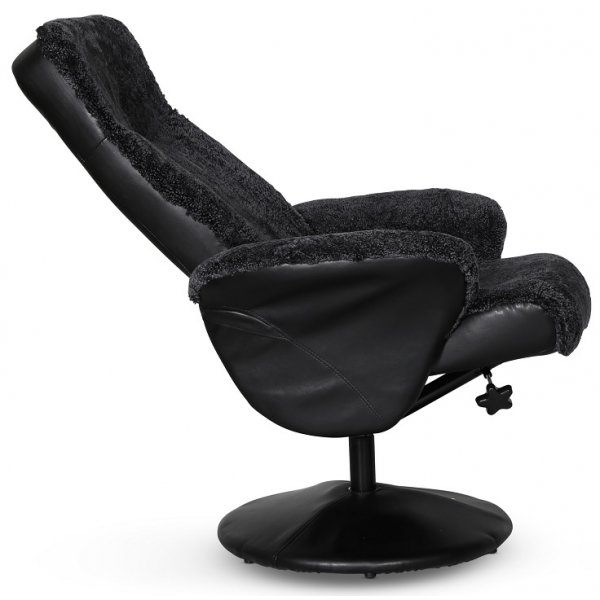 Times frskinnsftlj i mrkgr frskinn inklusive fotpall