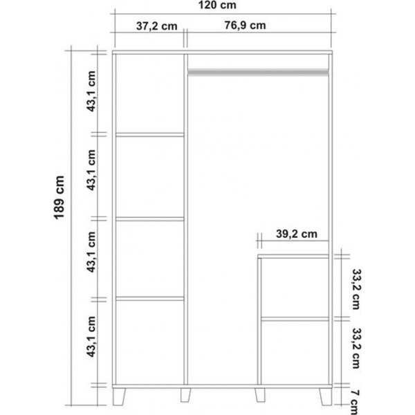 Leva Driehoek kledingkast - Grenen